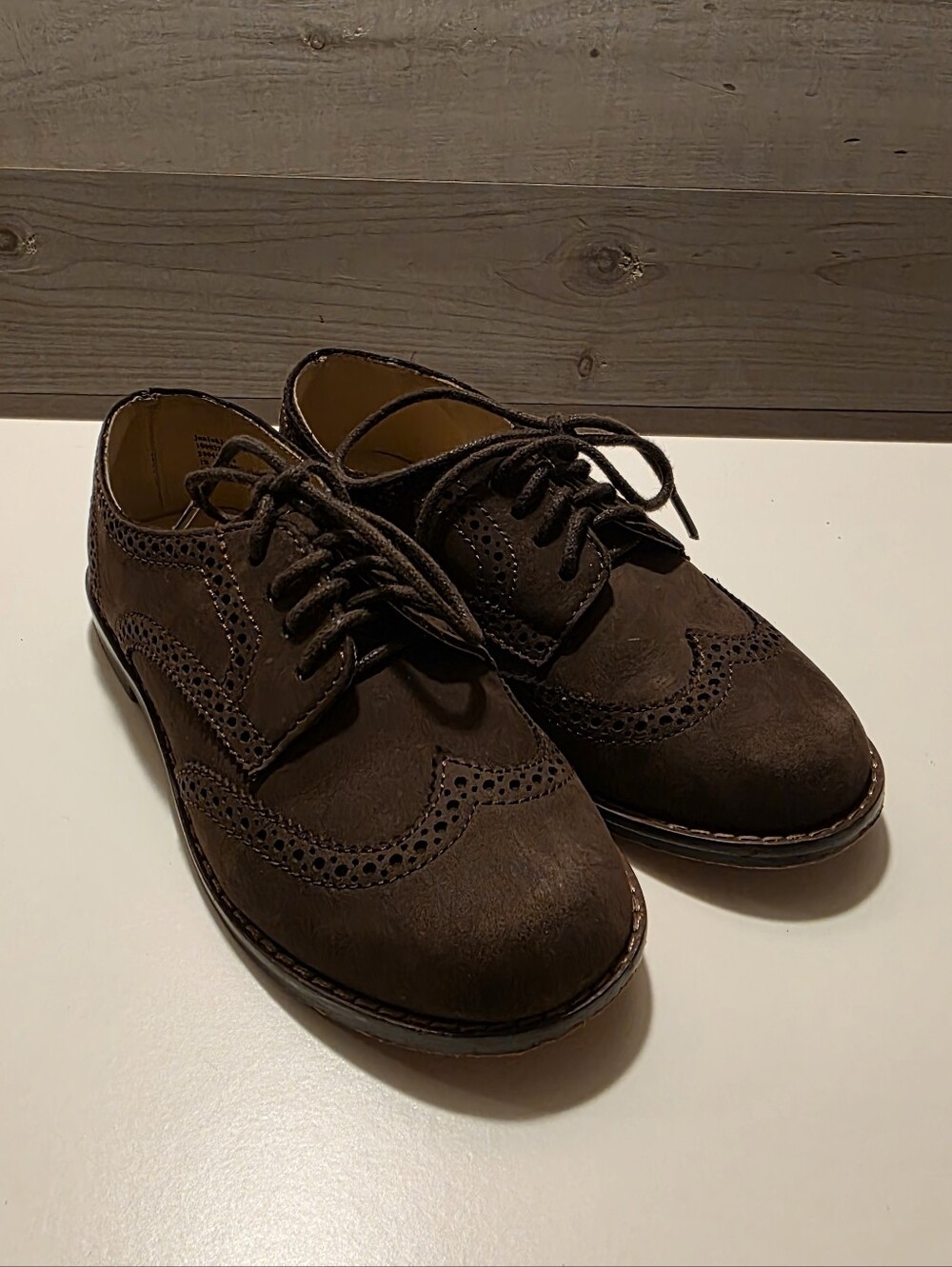Janie and Jack Suede Wingtip Dress Shoes Toddler Size 10